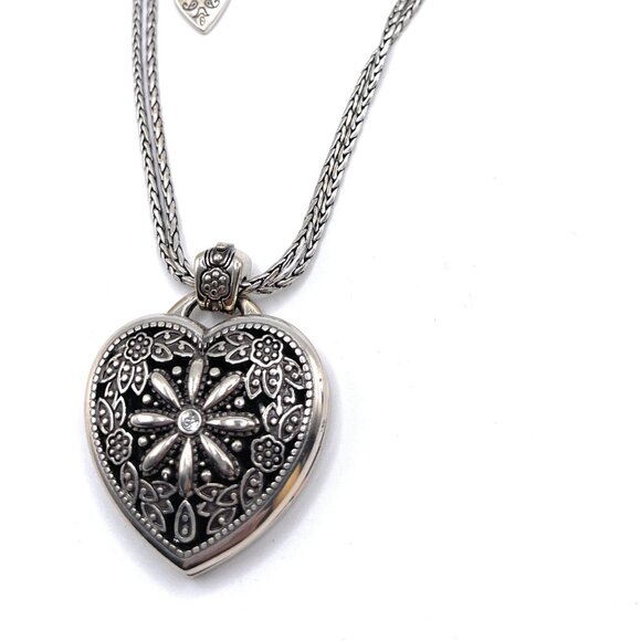 Brighton Floral Heart Locket Necklace - 4562 - Picture 1 of 4